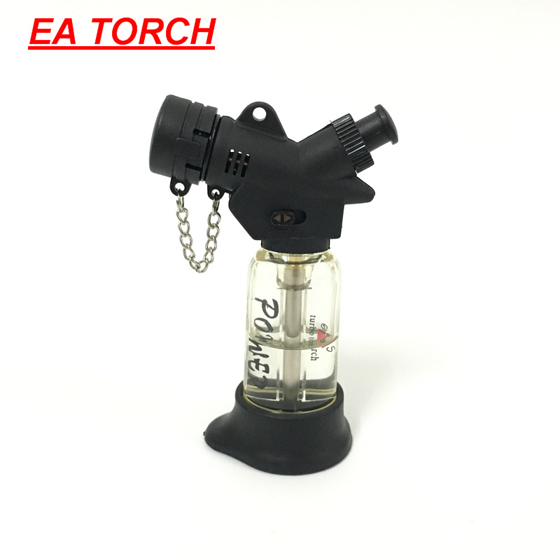 跨境戶外塑料便攜透明小焊槍直沖防風打火機雪茄艾條大沖燈MF213