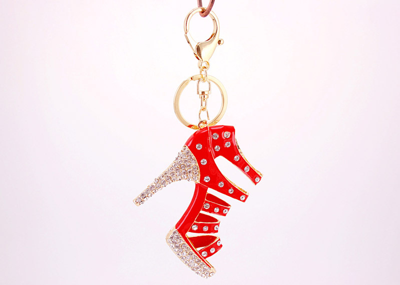 Creative Cute Diamond-studded Ladies Oversized High Heels Keychain display picture 4