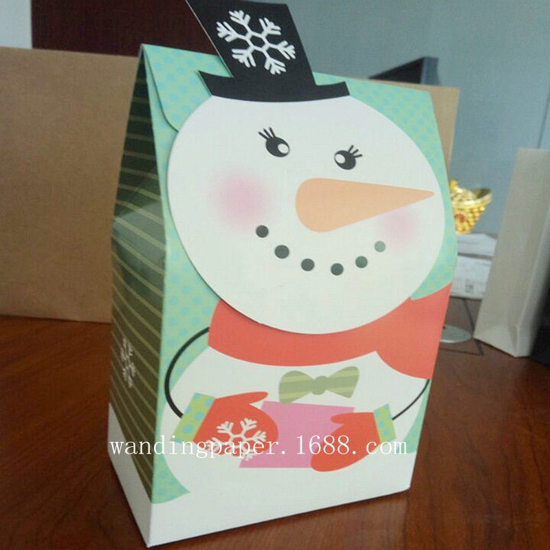 圣诞礼品袋定做手提纸袋定制零食 圣诞包装袋 印刷logo设计制作