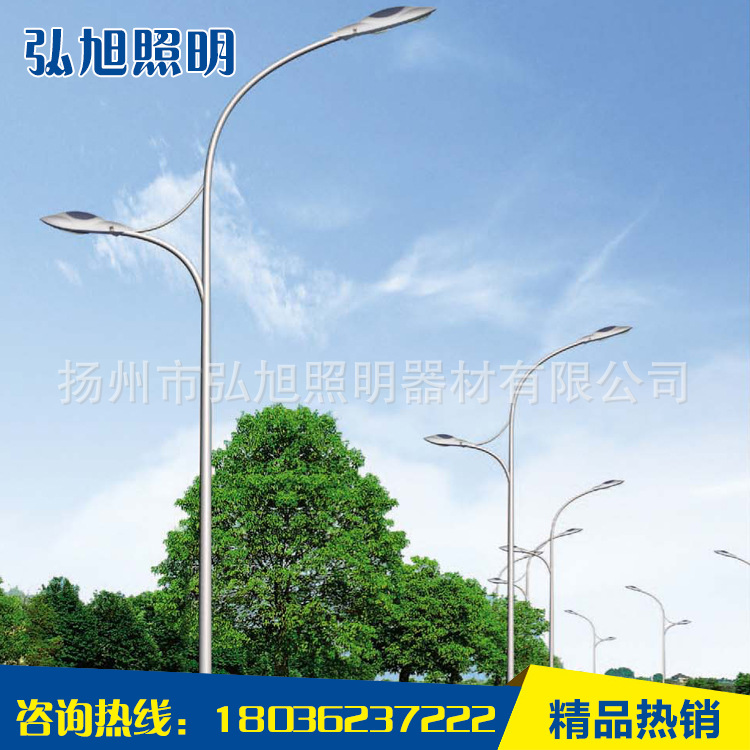 扬州弘旭照明 厂家直销 单/双臂灯杆 6米led路灯