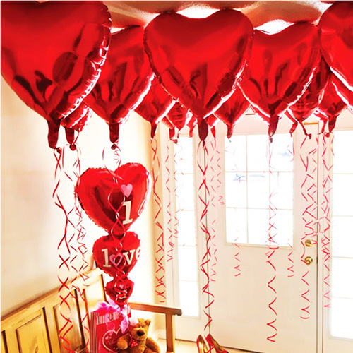 18-inch heart-shaped wedding aluminum foil balloon May Day wedding wedding room party decoration arrangement love aluminum foil balloon wholesale