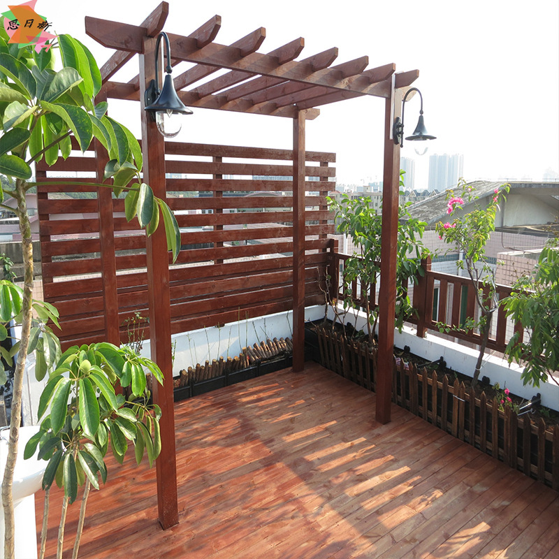 防腐木停车棚凉亭葡萄架长廊防腐木葡萄架花架碳化木花盆架爬藤架