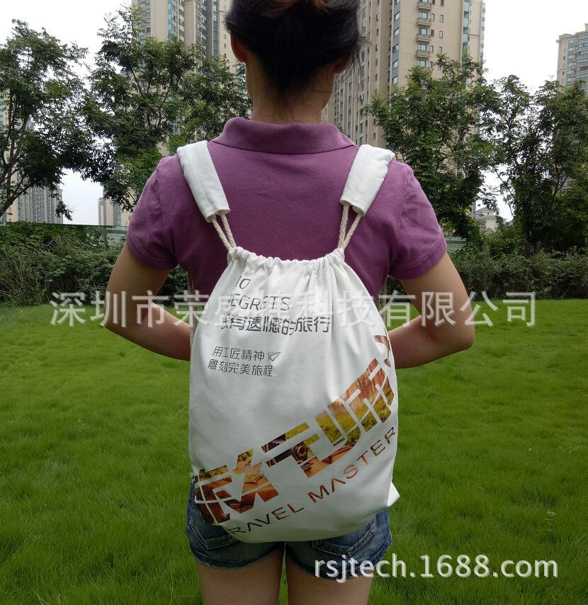 热销双肩帆布束口袋抽绳包