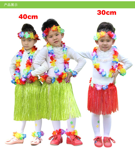 Kai Feng Party Adults and Children Hawaiian Hula Garland 6-piece Set Festival Stage Performance Costumes and Props