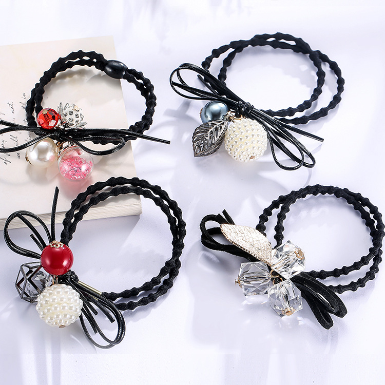 爆款头绳韩版发圈女 水钻发饰发绳扎头发皮筋 地摊2元店货源批发|ru