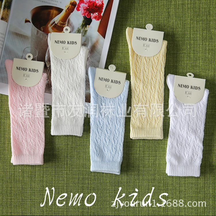 Corea del sur de verano de algodón fino hueco de malla grande boca suelta bebé anillo Calcetines antideslizantes niños infantiles mediados de la pantorrilla calcetines de princesa