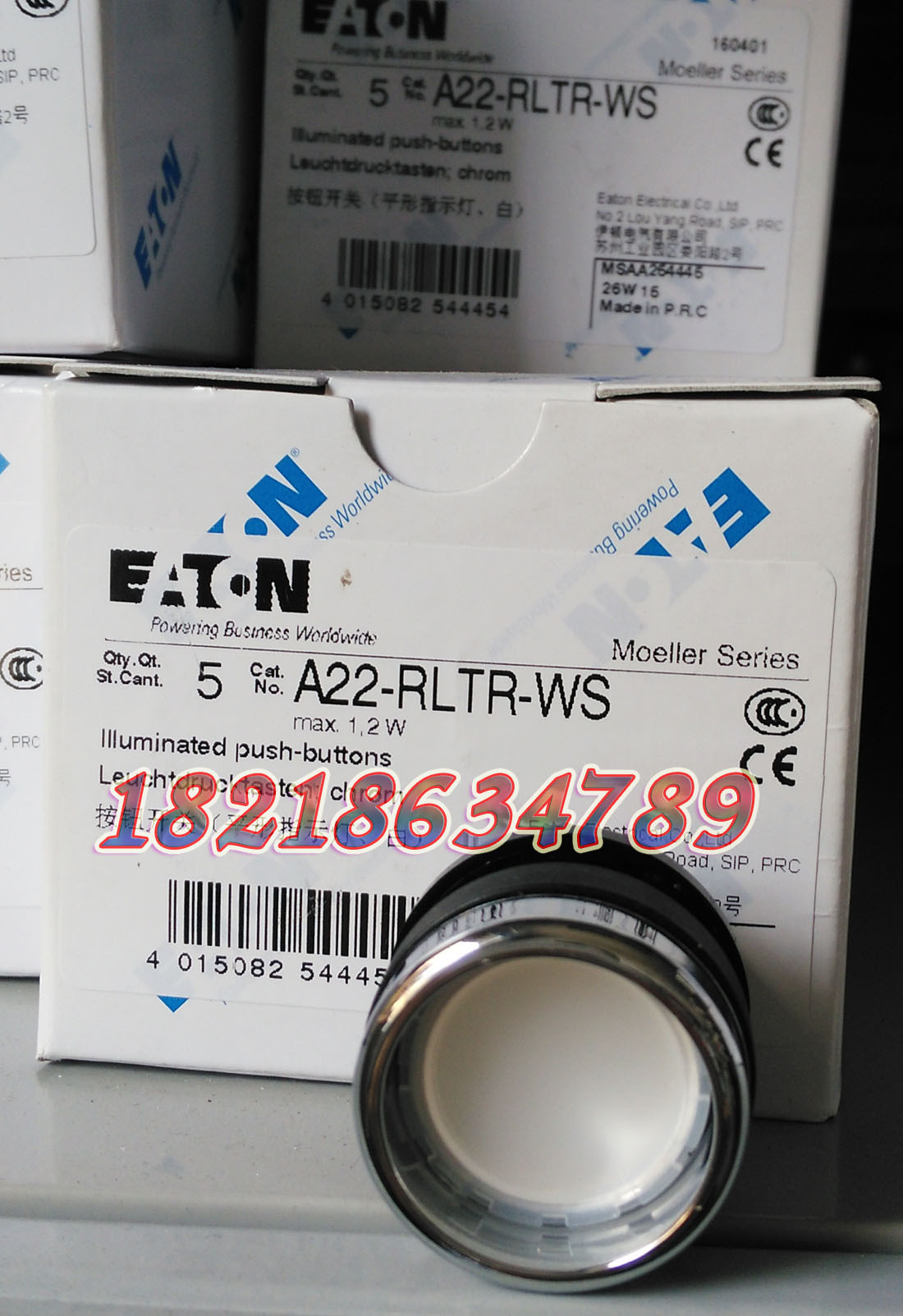 EATON A22-RLTR-WS 穆勒平齐自锁定带灯按钮头,正品现货