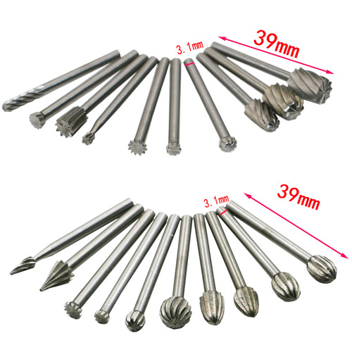 Electric grinding accessories alloy steel high speed steel grinding head grinding head alloy rotary file woodworking file milling cutter 20pcs