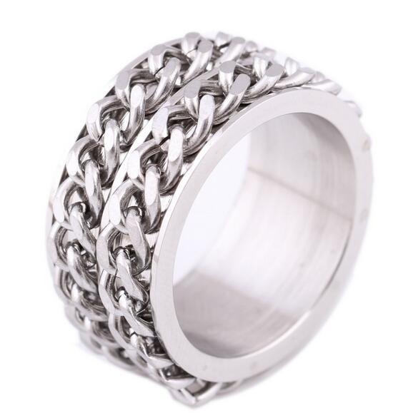 Fashion Hip-Hop Punk Vintage Chain Stainless Steel Man Index Finger Ring