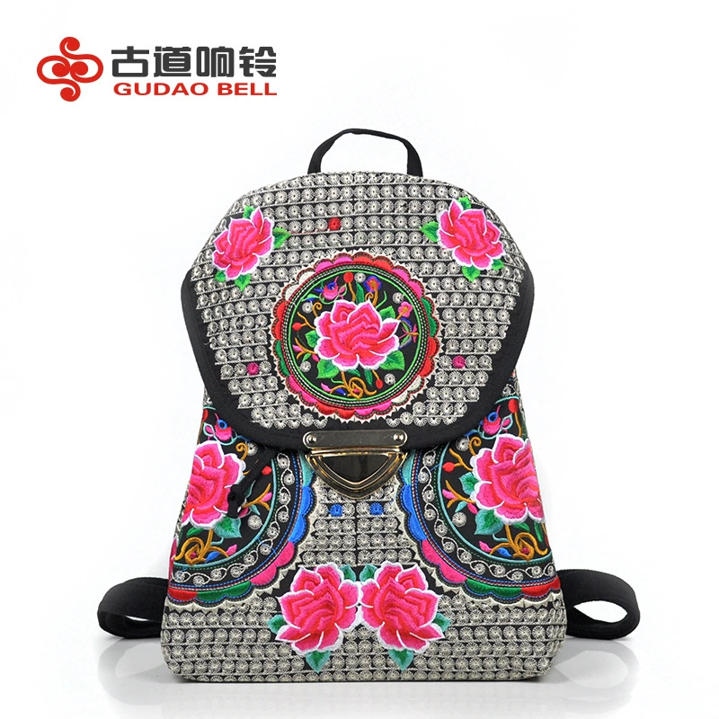 Ethnic bag, genuine backpack, lock, ethnic style, wholesale