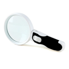 Factory Direct Sale LED Light Ball Head Double Lens Reading Handheld Magnifier with Removable Lens 77390B