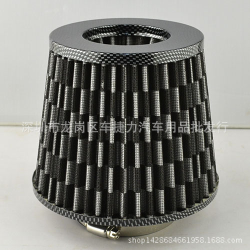 冬菇头大流量进气/蘑菇头空滤/汽车改装空气滤芯/口径76mm 碳纤色