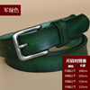 Retro denim belt, leather buckle for leisure, genuine leather, cowhide, Korean style, wholesale