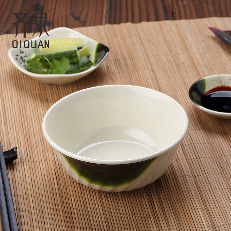 齐泉厂家批发A5 美耐皿餐具 密胺波纹碗防滑碗仿瓷饭碗