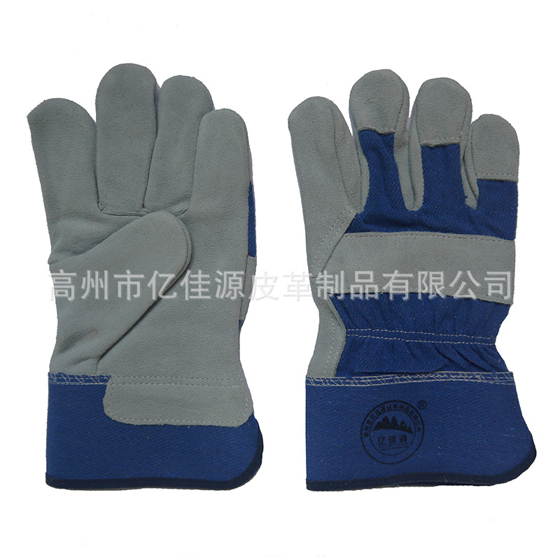 半皮手套 全掌耐磨短电焊手套 工作防护安全牛皮手套