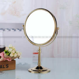 8寸金色双面美容镜 台式双面镜 放大化妆镜 柜台梳妆镜