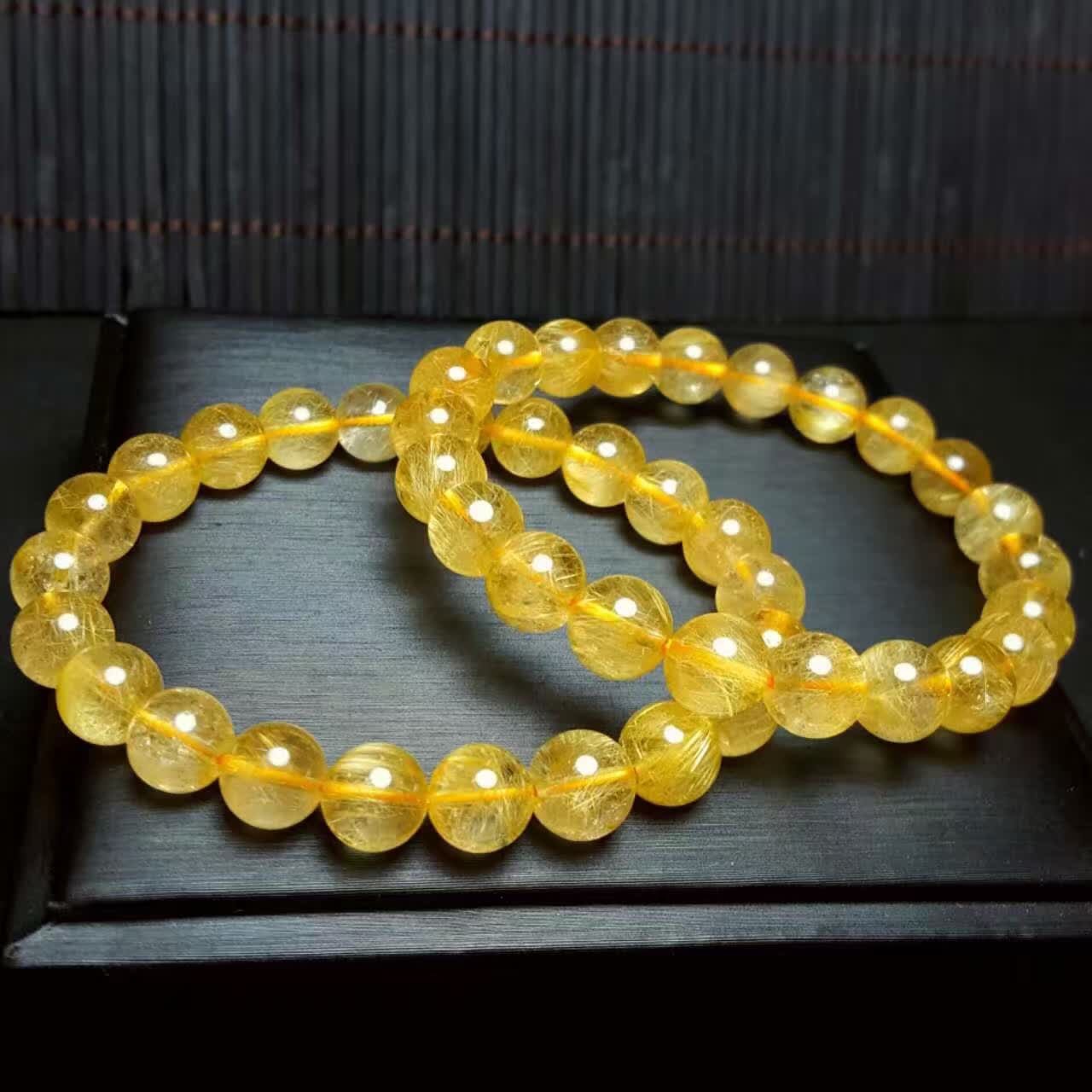 Manufacturers supply golden titanium chinensis bracelet ethnic wind beads trend men and women beaded crystal bracelet