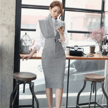 2020春季韓版時尚立領無袖中長款修身顯瘦打底裙女裝裙一件代發