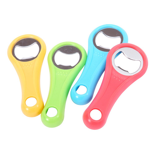 Factory direct sales portable beer soda bottle opener stainless steel plastic multifunctional bottle opener kitchen gadget