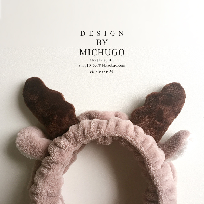 Face Wash Hair Band Female Makeup Head Band Mask Hair Band Flannel Cute Antlers Selling Sprouting Hoop display picture 19