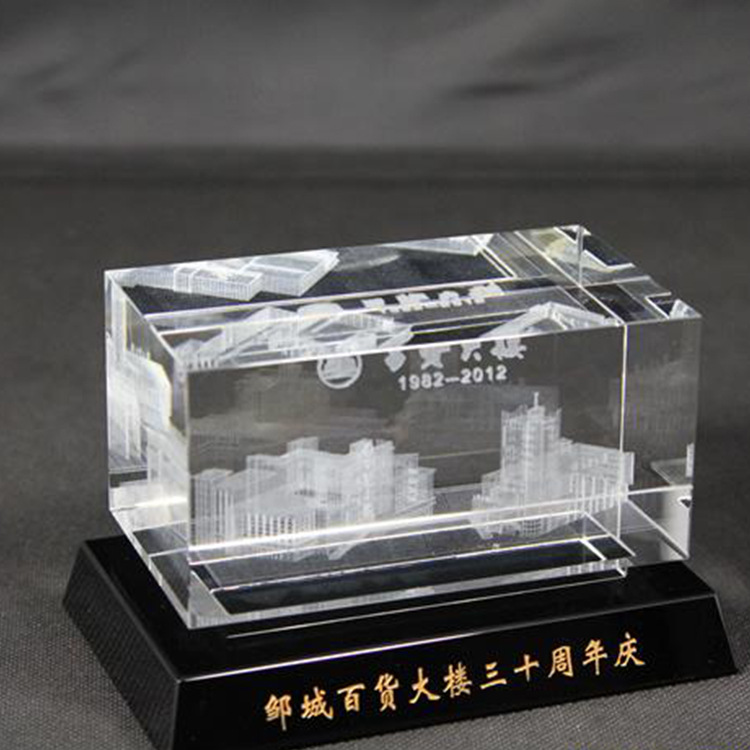 制作水晶 3D激光内雕模型 LOGO立体人物雕刻楼模纪念礼品摆件专属