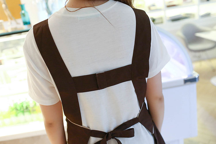 韩版可爱美容院围裙美甲母婴店花店工作服可印