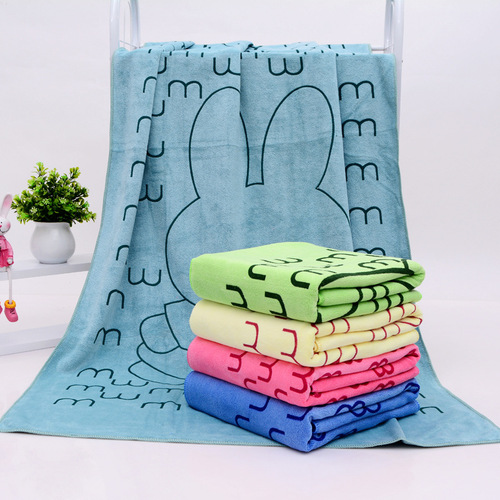 Direct factory supply ultra-fine fiber bath towel, printed, water-absorbent, quick-drying, non-shedding, 70*140 bath towel wholesale