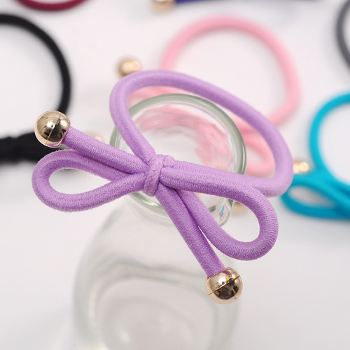 2610 bow jewelry wholesale hair tie small rubber band hair rope hair ring head rope flower headdress