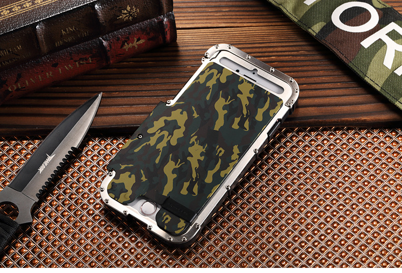 Armor King Iron Man Luxury Shockproof Stainless Steel Aluminum Metal Flip Case Cover for Apple iPhone 7 Plus & iPhone 7