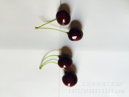 Alta simulación de imitación doble enchufe cereza cerezas espuma doble cabeza cereza joyería teléfono móvil accesorios de toalla accesorios de fotografía