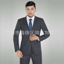 厂家直接订做秋冬男西装短袖商务套装西裤灰色西服休闲外套定制