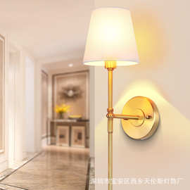 厂家直销新品家居场所美式led壁灯　卧室创意复古铜灯酒店床头灯