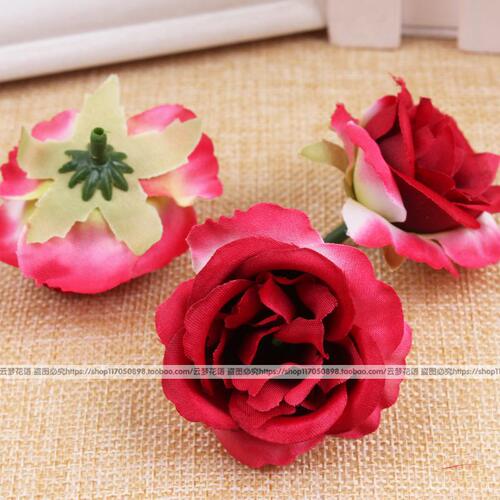 Simulated rose head, flower corsage, silk flower head for wedding, door flower arrangement shooting props, garland material department