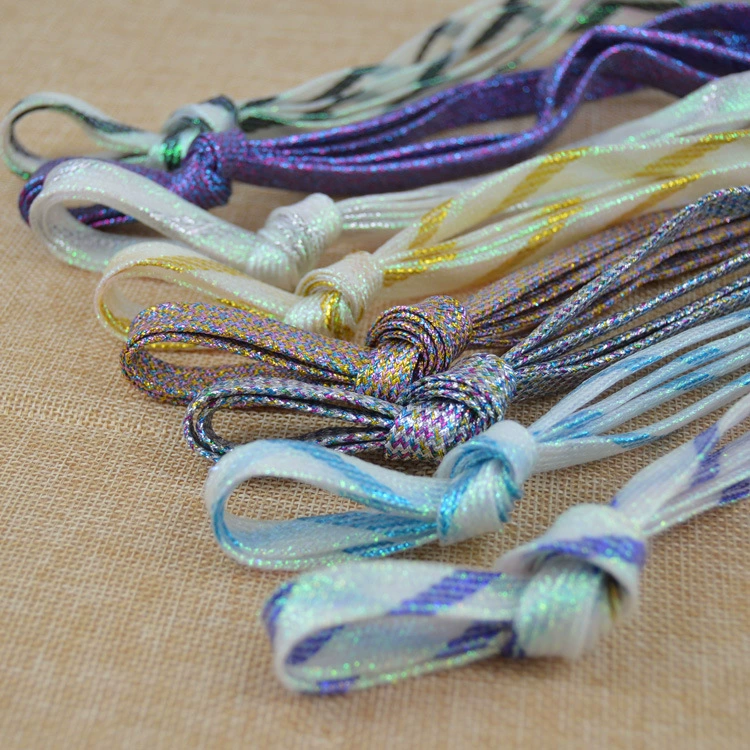 Золото и серебро золотой лук шнурки цвет плоские шнурки маленькие белые туфли холщовые шнурки Жемчуг Белый Черный Красный Синий Зеленый Фиолетовый Коричневый