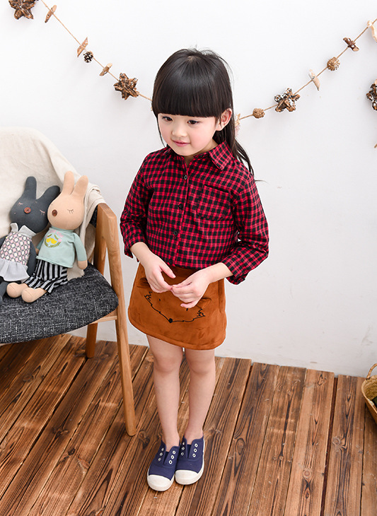 Chemise fille à manche longue en coton - Ref 2087383 Image 10