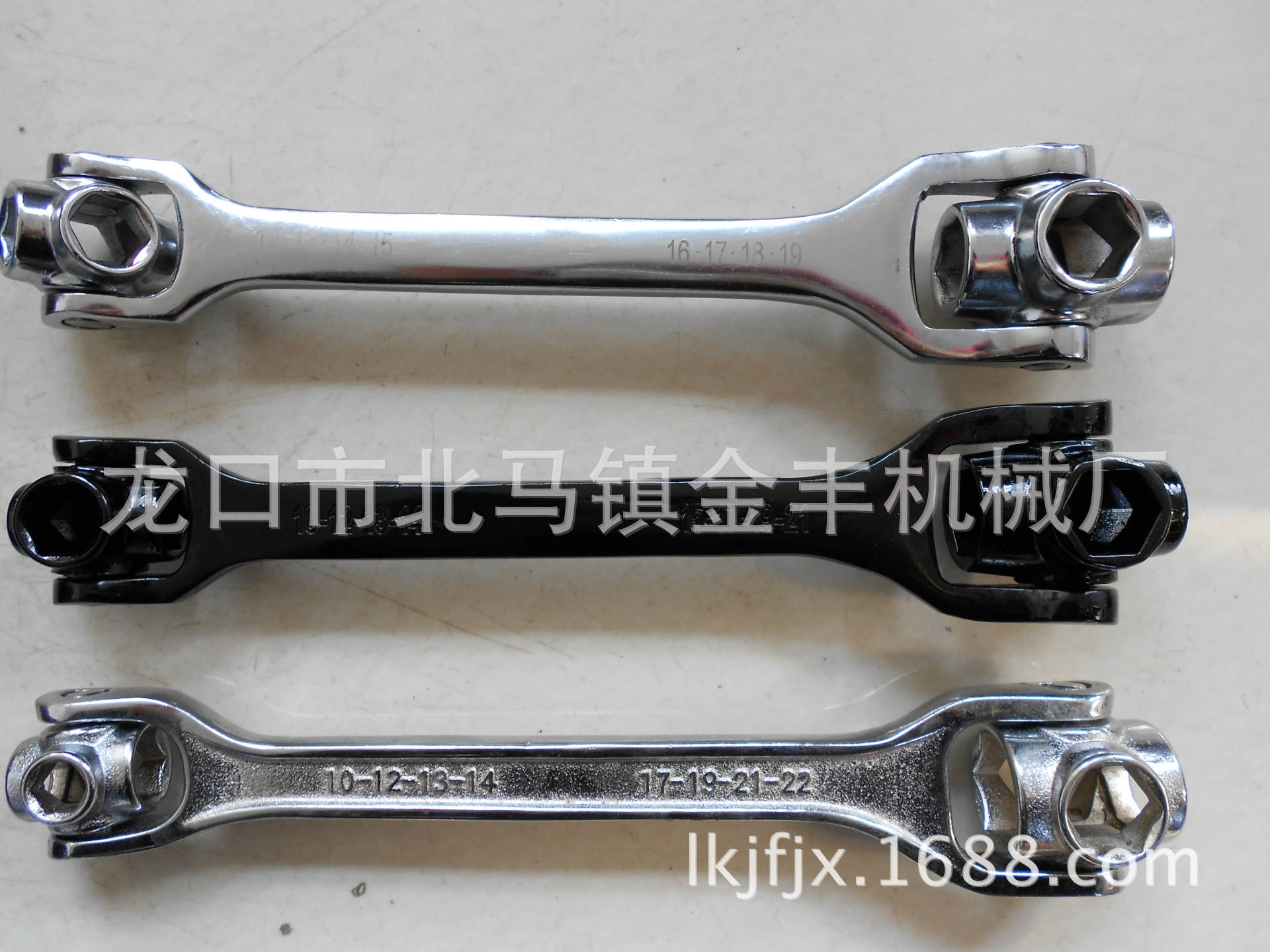 金丰快速脱落扳手万向手动扳手镜面抛光八头扳手八合一扳手