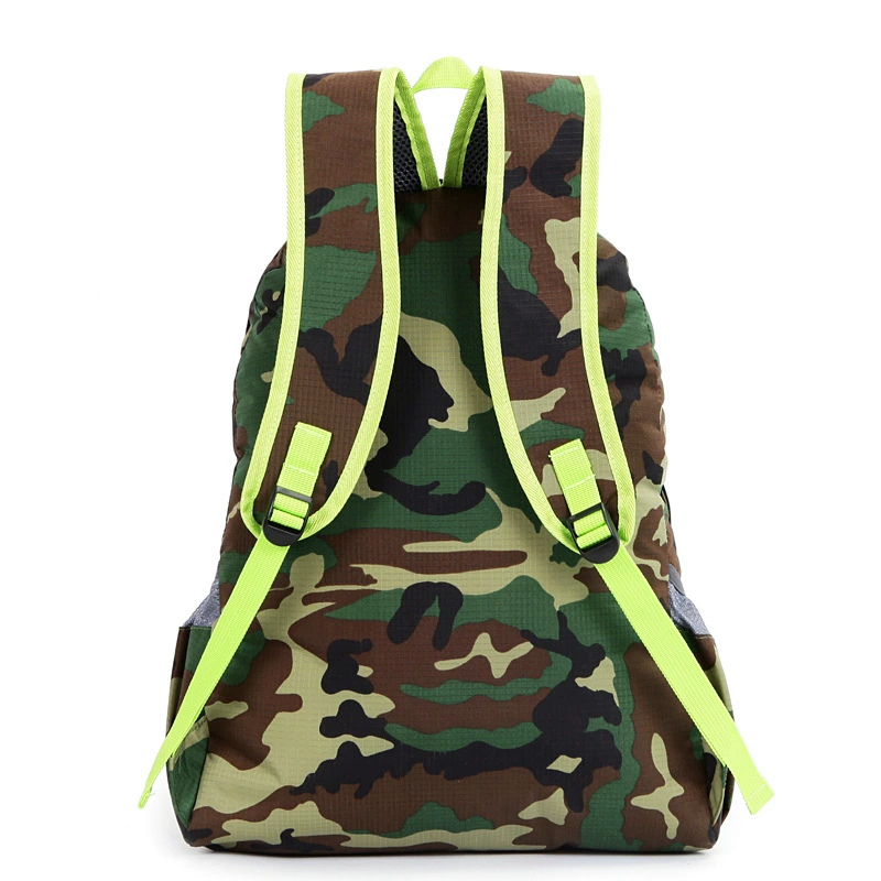 Camouflage quality backpack for traveling, worn on the shoulder