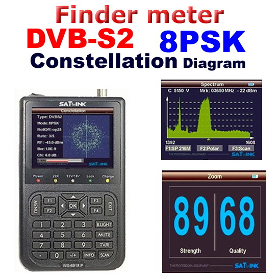 Satlink WS-6918P HIQ 8PSK DVB-S DVB-S2 卫星寻星仪