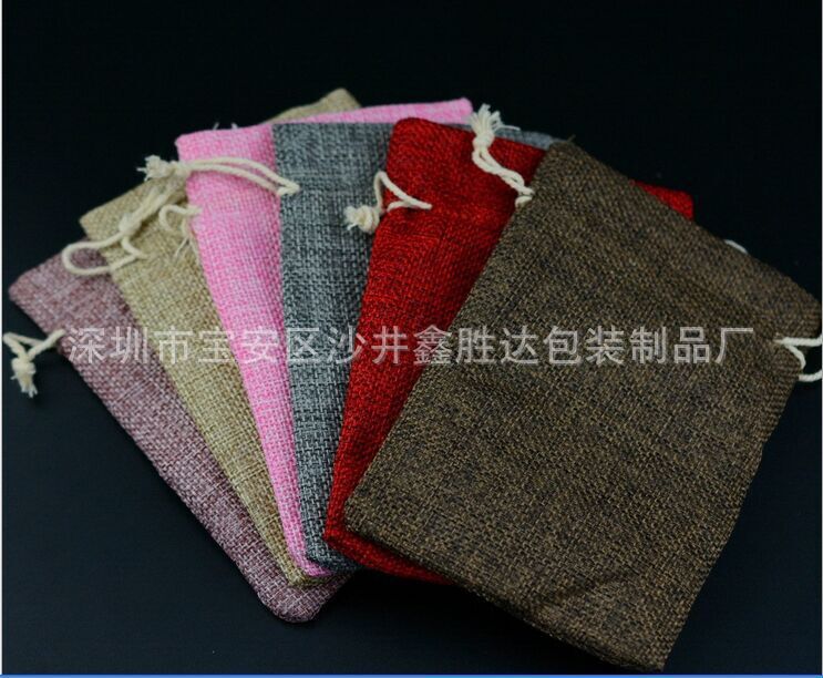 厂家供应购物麻布袋 首饰收纳广东麻布袋 小菊花麻布袋 麻布米袋
