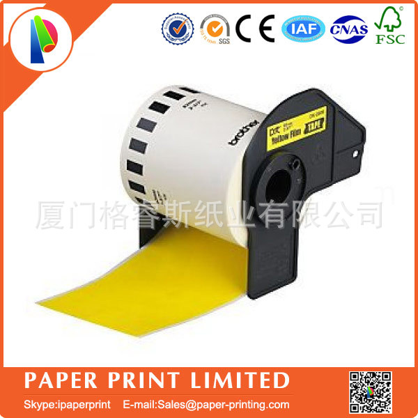 热敏标签机纸DK-22606 适用兄弟QL系列标签机 黄底黑字