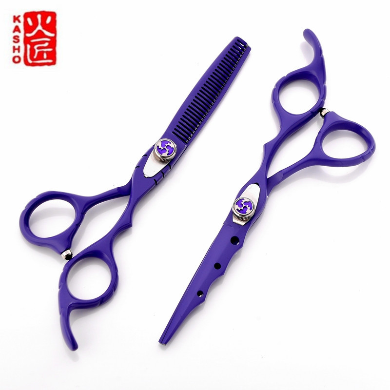 6.0寸日本火匠美发剪刀 理发剪刀 黑色烤漆个性款 美发工具批发