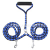 Pet supplies, one drag, two woven dog ropes, while holding two dog double -headed dog ropes, double head traction rope