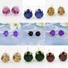 Earrings, zirconium, accessory, Korean style, wholesale