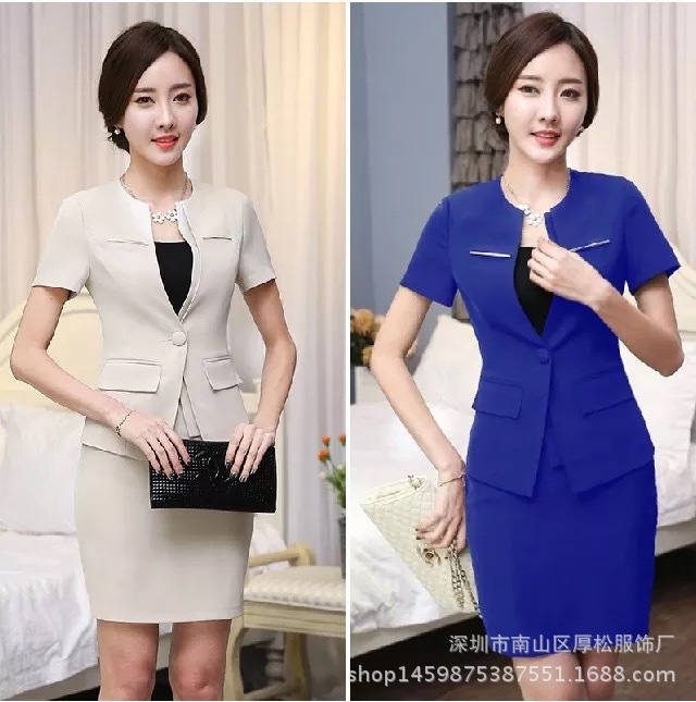 休閒套裝短袖西服職業裝