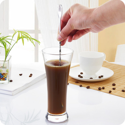 Stainless steel bar spoon, dual-length stirrer, cocktail stirrer, cocktail and cold drink spoon, household daily necessities