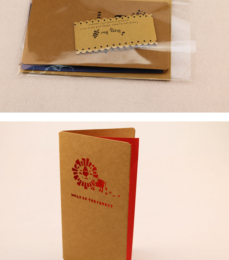 Creative Personalized Hollow Kraft Paper Greeting Card display picture 3