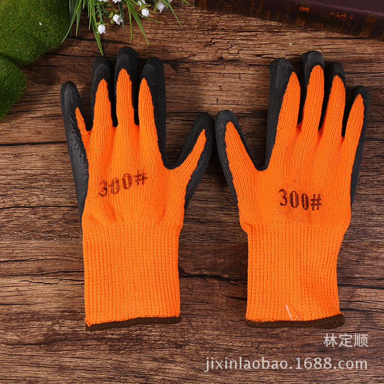 桔色毛圈平挂手套1-2.45