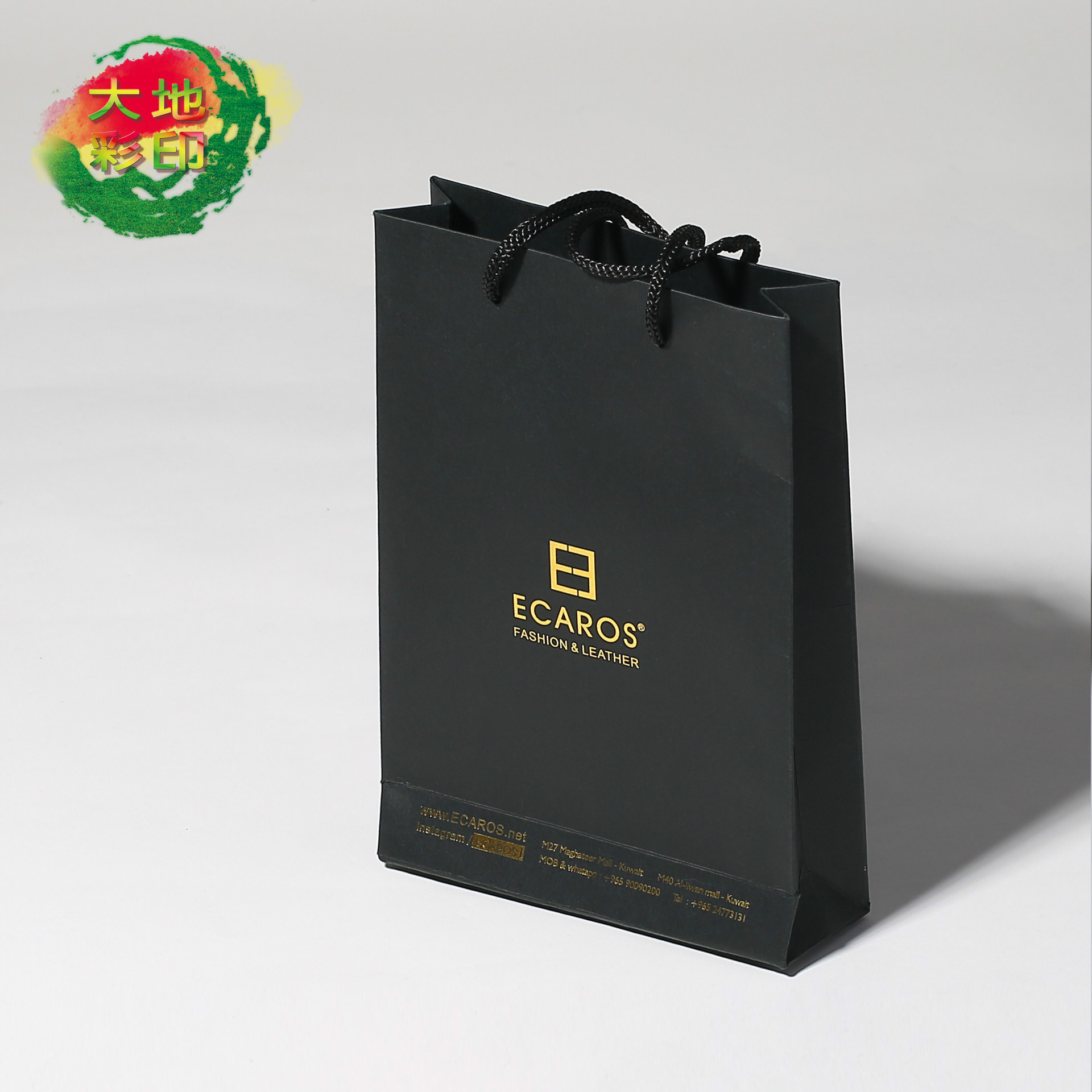 黑卡纸袋礼品袋定制手提袋批发logo烫金UV定制 饰品手提袋定制