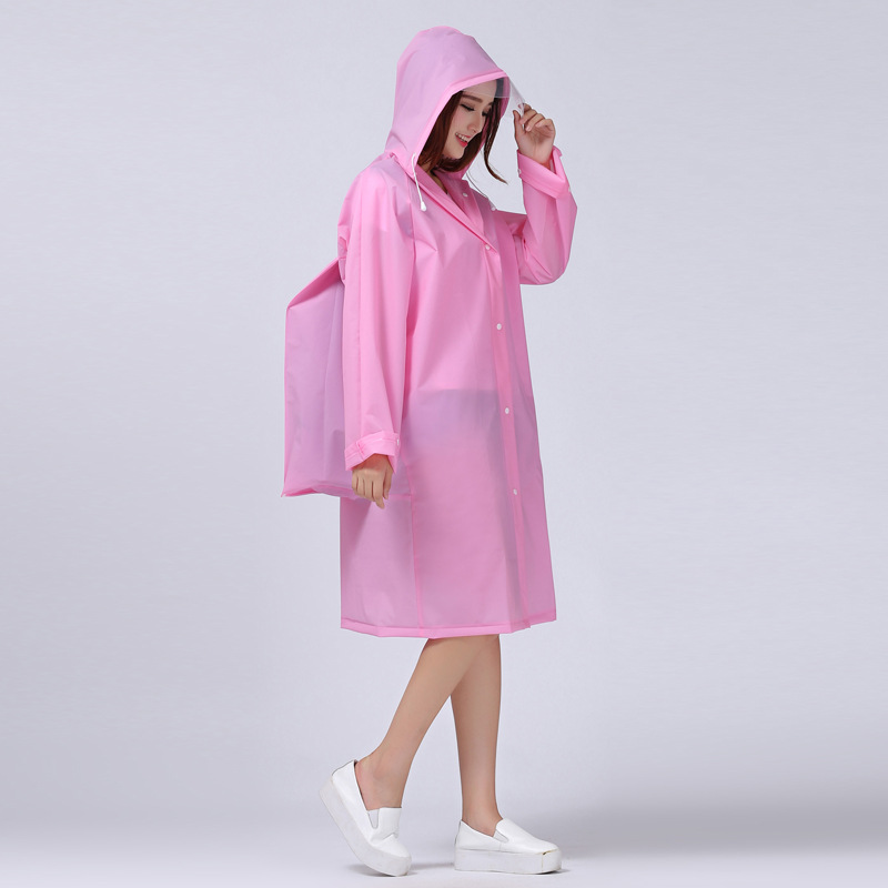 加厚EVA半透明雨衣旅游徒步登山雨衣成人雨男女长款背包雨衣|ms