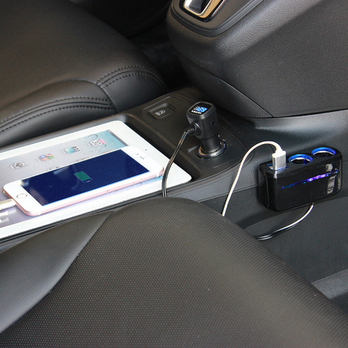 Cigarette lighter one to three multi-function adapter multi-purpose plug USB car one to two converter car charger